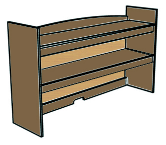 Madison Double Shelf Carrel w\/Closed Back, 45"W